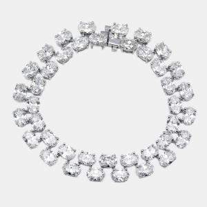 Pre Owned 20.8 cts Oval Lab Grown Diamonds 18k White Gold Bracelet