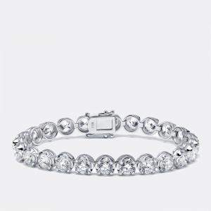 Pre Owned 12.5 cts Round Lab Grown Diamonds 18k White Gold Bracelet