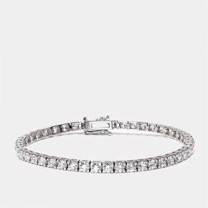 Pre Owned 4.8 cts Round Lab Grown Diamonds 18k White Gold Bracelet