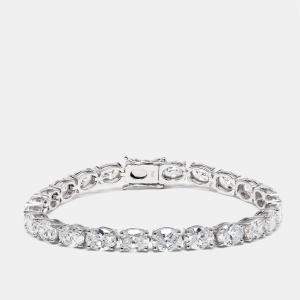 Pre Owned 17 cts Oval Lab Grown Diamonds 18k White Gold Bracelet