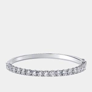 Pre Owned 5.35 cts Round Lab Grown Diamonds 18k White Gold Bracelet
