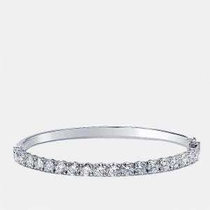 Pre Owned 4.80 cts Round Lab Grown Diamonds 18k White Gold Bracelet