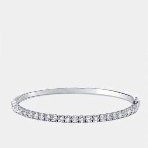 Pre Owned 3.8 cts Round Lab Grown Diamonds 18k White Gold Bracelet