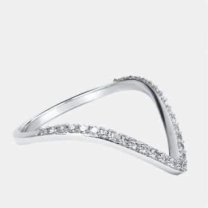 Pre Owned 0.28 cts Round Lab Grown Diamonds 18k White Gold Ring Size 50
