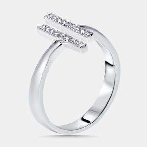 Pre Owned 0.18 cts Round Lab Grown Diamonds 18k White Gold Ring Size 50
