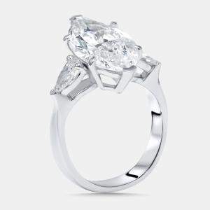 Pre Owned 5.5 cts Marquise, Pear Lab Grown Diamonds 18k White Gold Ring Size 52