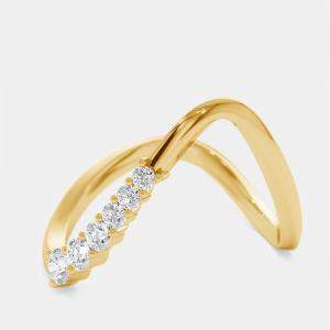 Pre Owned 0.35 cts Round Lab Grown Diamonds 18k Yellow Gold Ring Size 52