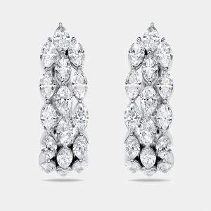 Pre Owned 2.3 cts Marquise Lab Grown Diamond 18k White Gold Earrings