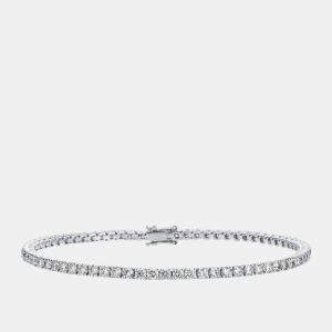 Pre Owned 3.30 cts Round Brilliant Lab Grown Diamonds Sterling Silver 925 Tennis Bracelet