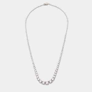 مملوكة مسبقًا 11.00 cts Round Brilliant Cut 18k White Gold Lab Grown Diamonds Graduating Necklace