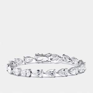 مملوكة مسبقًا 18 cts Pear Brilliant Lab Grown Diamonds 18k White Gold Bracelet