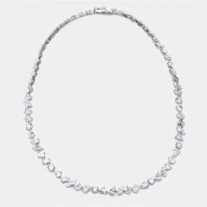 Pre Owned قلادة ماس معملية متنوعة الأشكال بوزن 35.5 قيراط مصنوعة من الذهب الأبيض عيار 18