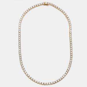 مملوكة مسبقًا 26 cts Round Lab Grown Diamonds 18k Yellow Gold Necklace