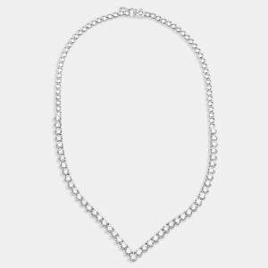 مملوكة مسبقًا 14.2 cts Round Lab Grown Diamonds 18k White Gold Necklace