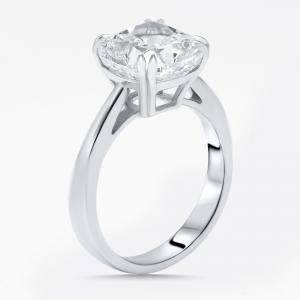 Pre Owned 5.05 cts Cushion Lab Grown Diamond 18K White Gold Ring Size 55