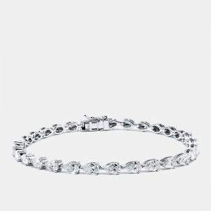 Pre Owned 3.5 cts Pear Lab Grown Diamonds 18k White Gold Bracelet