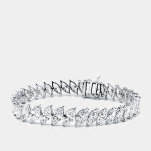 Pre Owned 20.5 cts Marquise Lab Grown Diamonds 18k White Gold Bracelet