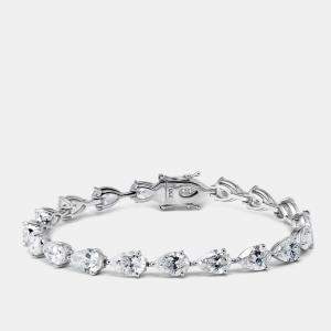 Pre Owned 13.5 cts Pear Lab Grown Diamonds 18k White Gold Bracelet