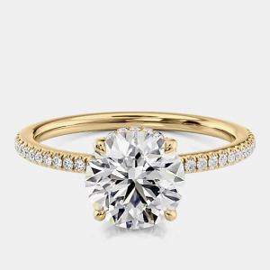 Pre Owned 1.90 cts Round Cut Lab Grown Diamond 14k Yellow Gold Wedding Ring Size 52