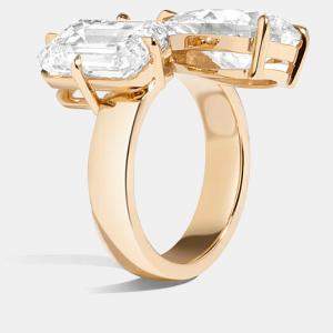 Pre Owned خاتم زواج توي إت موا ألماس مُصنّع في المختبر بوزن 2.25 قيراط بتصميم إجاصي من الذهب الأصفر عيار 14 بمقاس 52.