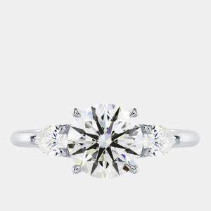 Pre Owned 2.85 cts Round Lab Grown Diamond 14k White Gold Ring Size 7