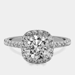 Pre Owned 1.7 cts Round Lab Grown Diamond 14k White Gold Wedding Ring Size 52
