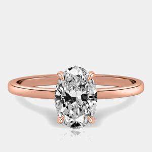 Pre Owned 2.3 cts Oval Cut Lab Grown Diamond 14k Rose Gold Ring Size 7