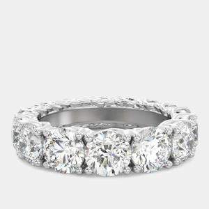 Pre Owned 6 cts Round Lab Grown Diamond 18k White Gold Wedding Eternity Band Size 52