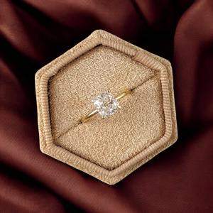 Pre Owned 1.5 cts Cushion Lab Grown Diamond 18k Yellow Gold Wedding Ring Size 52