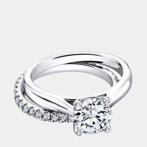 Pre Owned 1.72 cts Round Lab Grown Diamond 18k White Gold Ring Set Size 7