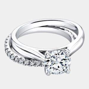 Pre Owned 1.72 cts Round Lab Grown Diamond 18k White Gold Ring Set Size 8