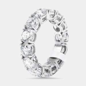 Pre Owned 7.2 cts Round Lab Grown Diamonds 18k White Gold Ring Size 53