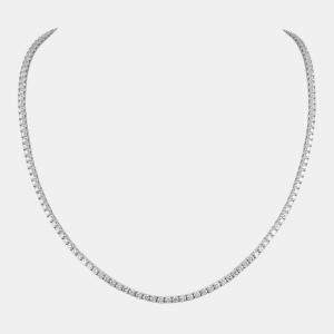 18k White Gold Diamond 0.10 ct. (each) Tennis Necklace