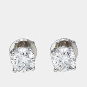 18k White Gold 1 ct Diamond Earrings