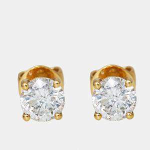 18k Yellow Gold 1.01 ct Diamond Earrings