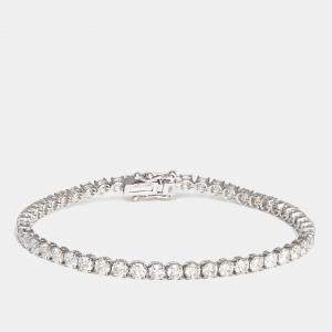 18k White Gold Diamonds 7.33 cts Elegant Tennis Bracelet 