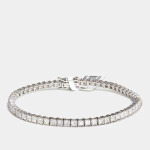 Elegant Princess Cut Diamond 6.00 ct 18k White Gold Tennis Bracelet