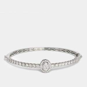 Elegant Round Diamond 1.03 ct 18k White Gold Bracelet 16