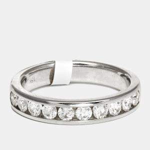 Classic Round Diamond 0.72 ct 18k White Gold Eternity Ring Size 54