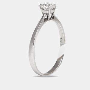 Solitare Diamond 0.62 ct 18k White Gold Wedding Ring Size 61