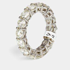 Classic Round Diamond 5.84 ct 18k White Gold Eternity Ring Size 54