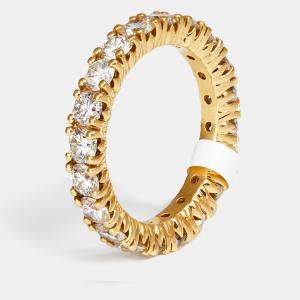 Classic Round Diamond 2.97 ct 18k Yellow Gold Eternity Ring Size 53