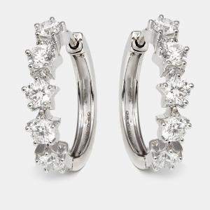 18k White Diamond 0.99 cts Gold Stud Earrings