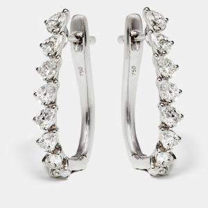 Daily Wear Pear Cut Diamond 1.22 cts 18k White Gold Earrings