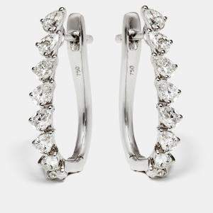 Daily Wear Pear Cut Diamond 0.58 cts 18k White Gold Earrings