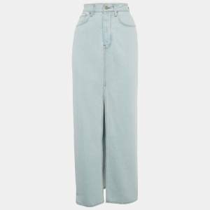 Pre Owned The Frankie Shop Blue Denim Slit Detail Maxi Skirt S
