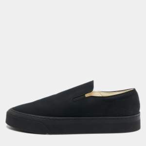 The Row Black Fabric Marie H Slip On Sneakers Size 40