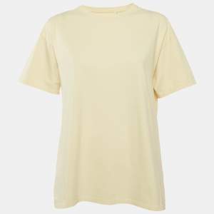 The Row Light Yellow Cotton Crew Neck T-Shirt XXS