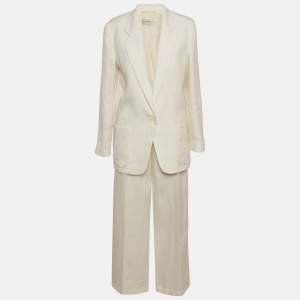 مملوكة مسبقًا The Row White Linen Regular Fit Suit Size S/XS