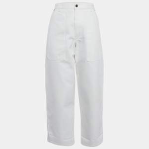 مملوكة مسبقًا بنطلون جينز ذا رو أبيض مرتفع الخصر دينم بحجم الخصر 31 بوصة موديل متوسط الحجم